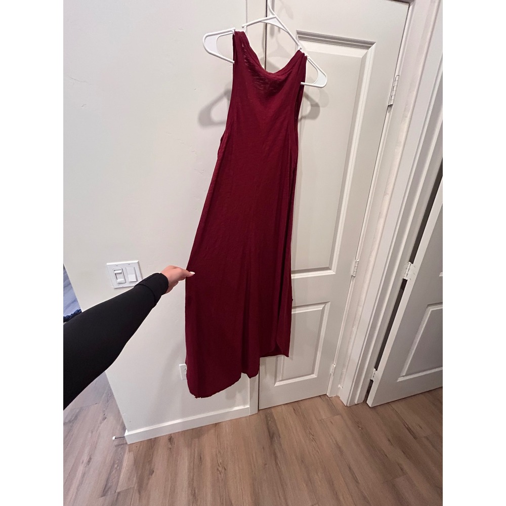 Gap Womens XL Slub Knit Maxi Dress Burgundy V-Neck Sleeveless Wine Red Casual - Picture 1 of 4